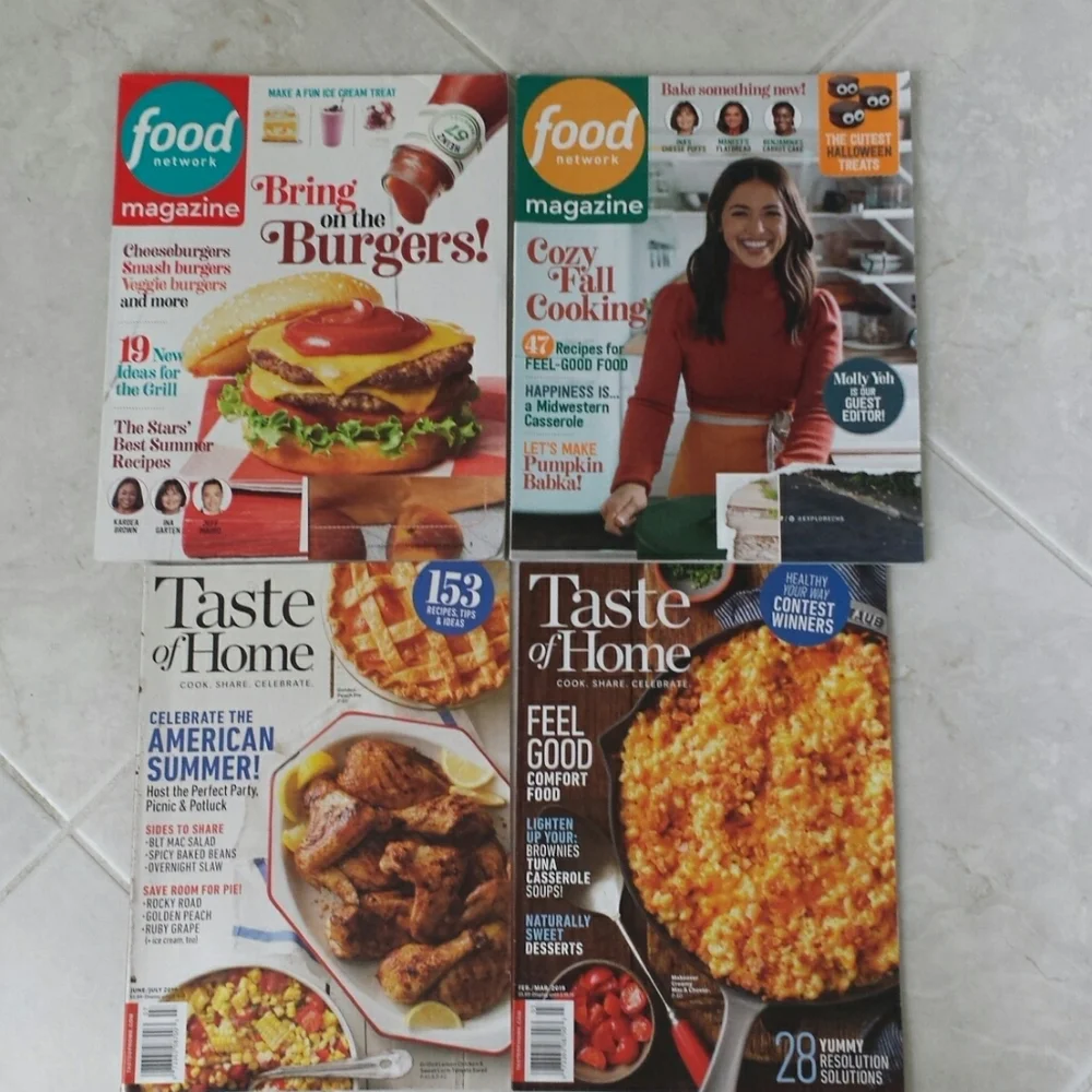 7 Food Network & 2 Taste of Home Magazines